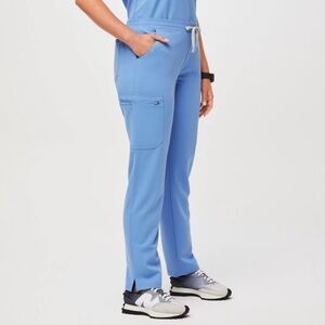 FIGS Yola skinny scrub pants,  xx small petite size, ceil blue color.
